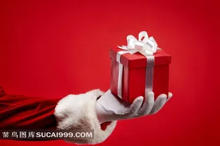 圣诞老人系列 - 拿着圣诞礼物的手