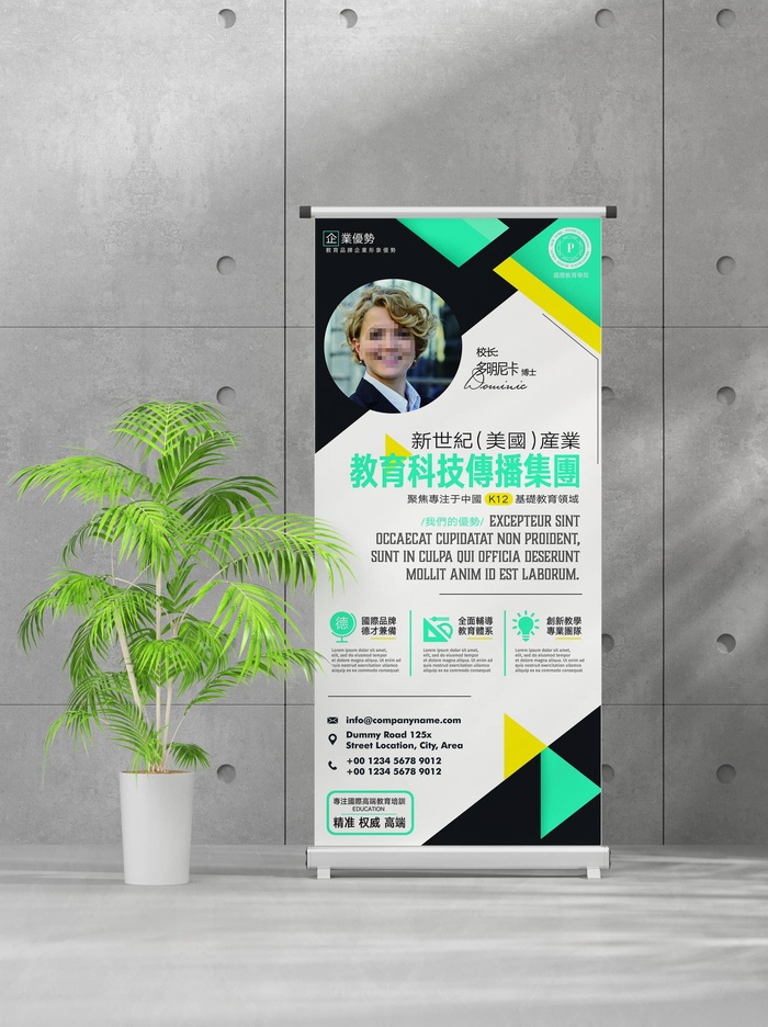 企业商业宣传介绍创意易拉宝psd模版下载