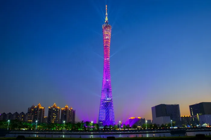 广州塔夜景图片
