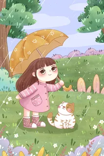 谷雨二十四节气海报设计