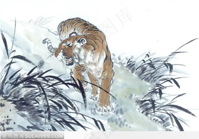 水墨画老虎图