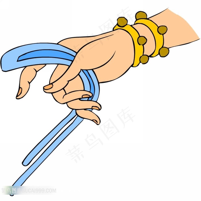 精美的菩萨手势插画素材