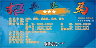 蓝色简约风招聘海报展板