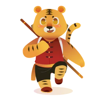 卡通小老虎PNG免抠插画素材可爱动物老虎插画贴图PNG免抠设计素材