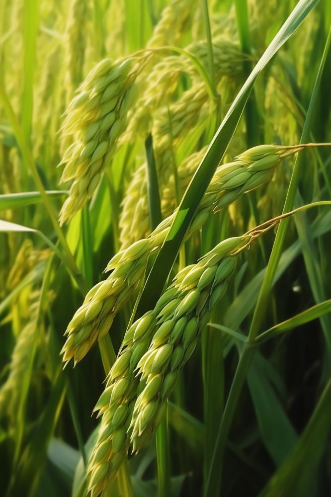 小麦绿色背景摄影图