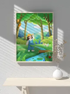 绿色创意公益植树节卡通312保护环境宣传插画 绿色创意公益植树节卡通312保护环境宣传插画
