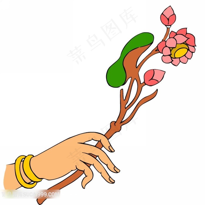 精美的拿莲花的手势素材