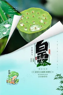 时尚创意二十四节气白露节海报 时尚创意二十四节气白露节海报