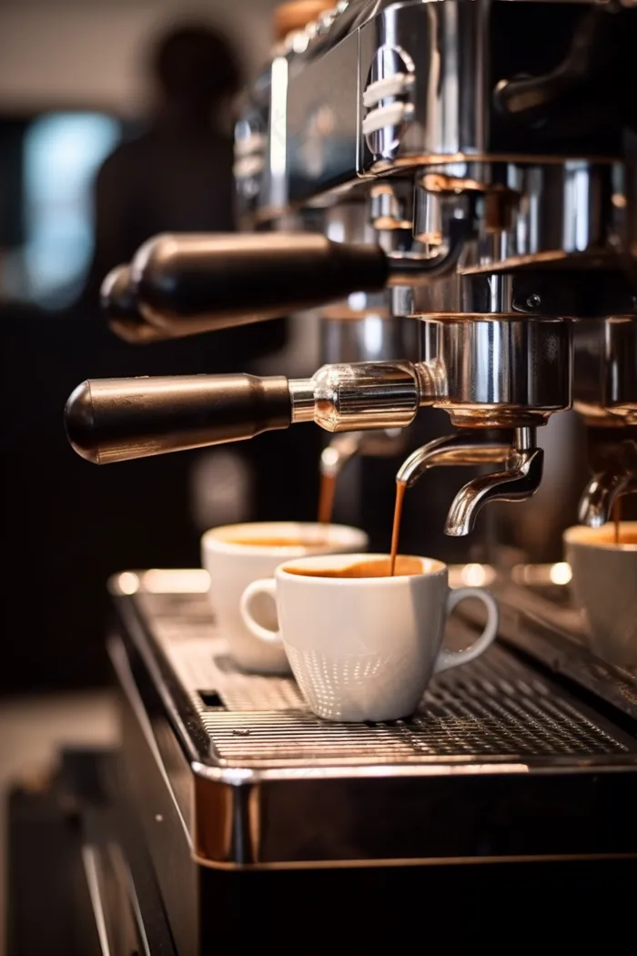 咖啡机制作咖啡现场摄影图 (2688x4032)