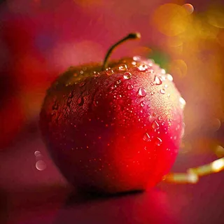 红苹果新鲜特写水珠，圣诞平安夜，水果美食，温馨摄影图