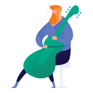 弹吉他人物免抠图