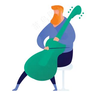 弹吉他人物免抠图