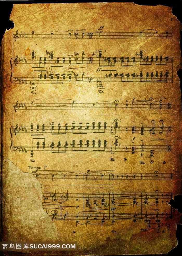 古旧乐谱图片