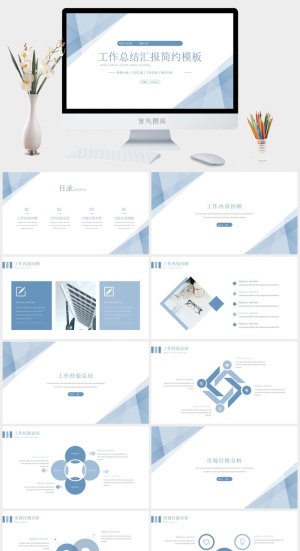 总结汇报简约PPT预览图