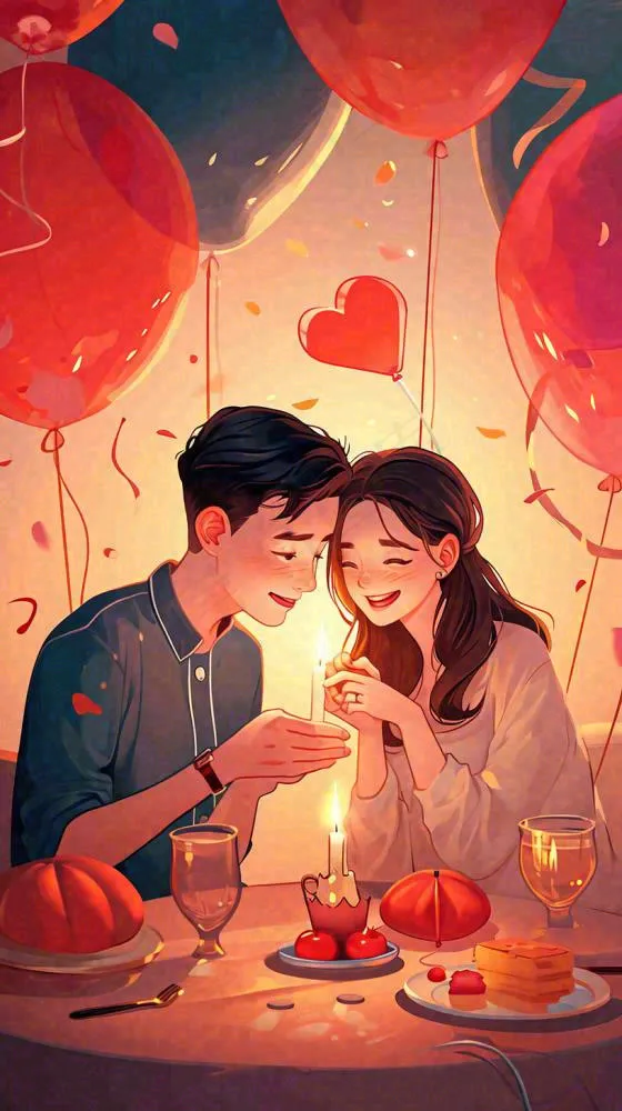 甜蜜情人节情侣爱情陪伴，爱心520温馨(816x1456)