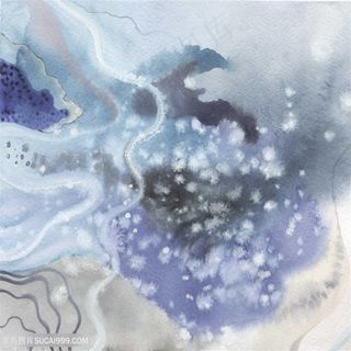 雪花斑点清墨色水墨水彩晕染背景图片