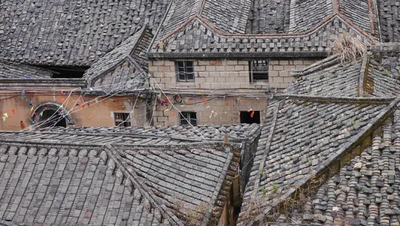 砖瓦房古建筑俯拍风景 砖瓦房古建筑俯拍风景