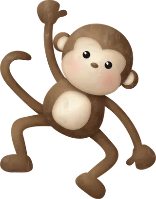 棕色小猴子卡通简笔画