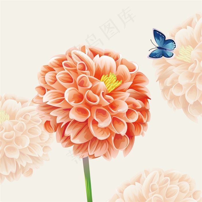 花卉蝴蝶装饰无框画