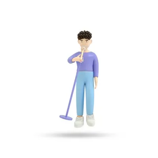 职业人物购物玩偶手办立体办公场景卡通小人元素PNG设计素材模板