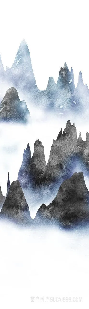 新中式山水风景插画