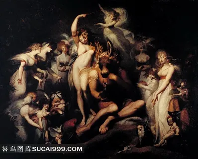 世界著名油画美少女与马脸男人