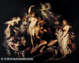 世界著名油画美少女与马脸男人