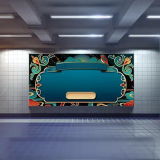 中国风国潮展板背景psd分层模板