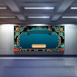 中国风国潮展板背景psd分层模板