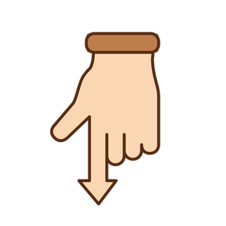 手指箭头点击向下