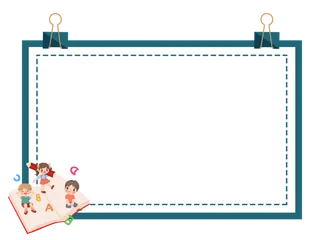 卡通的学习用具书本夹子线性边框