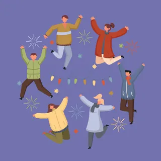 冬天服饰服装冬装穿冬装保暖冬季卡通人物男女装Ai矢量图片素材