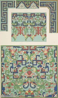 正正方方花绘工笔画中式传统纹样集锦中国风图片