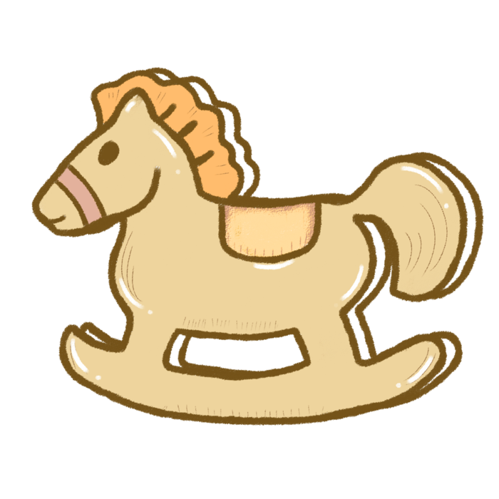 木马玩具剪贴画儿童节幼儿园插画