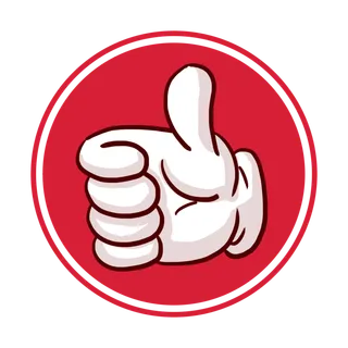 红色卡通手绘大拇指点赞按钮PNG免抠素材