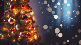 圣诞树装饰节日喜庆摄影图