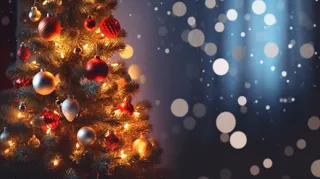 圣诞树装饰节日喜庆摄影图