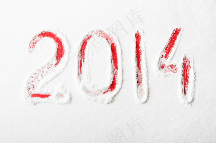2014雪地数字背景图片