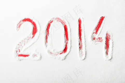 2014雪地数字背景图片
