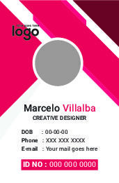 红色工作证名片