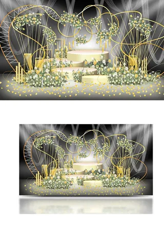 唯美清新婚礼设计迎宾区