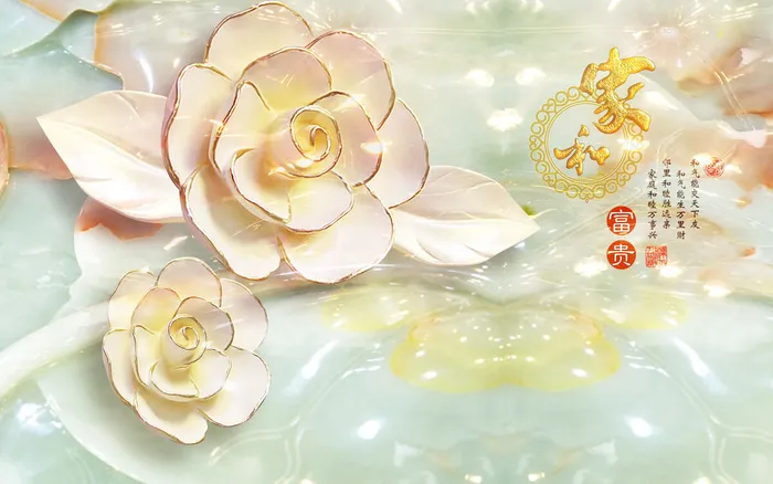 雕塑玉雕背景风景psd模版下载