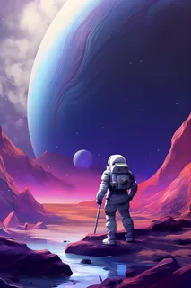 航天员太空紫色星空背景 航天员太空紫色星空背景