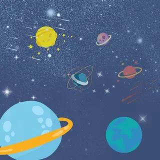 蓝色背景星球插画 蓝色背景星球插画