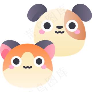 卡通猫咪元素图标免扣