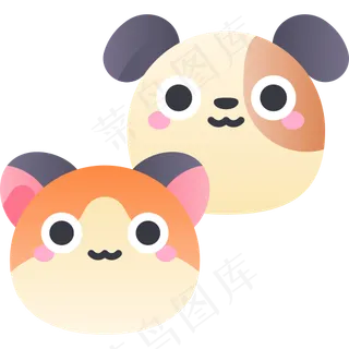 卡通猫咪元素图标免扣