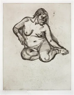 弗洛伊德手绘素描裸体女性艺术挂画