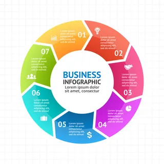 数据图表统计图形分析分类商务会议办公图标PSD模板素材