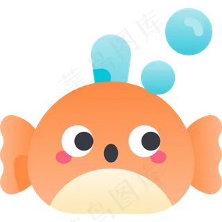 卡通小鱼元素图标免扣