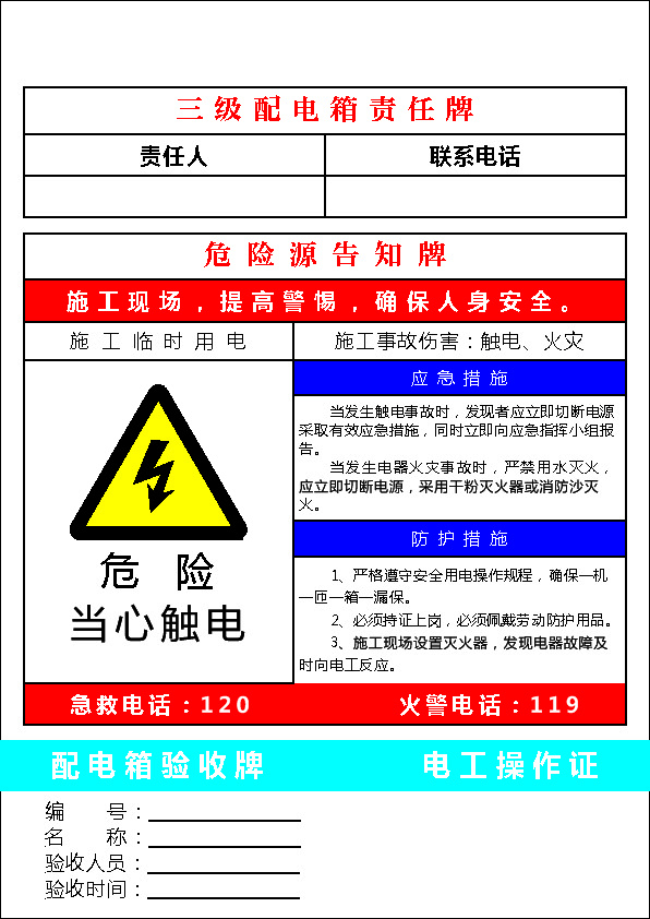 危险源告知牌cdr矢量模版下载